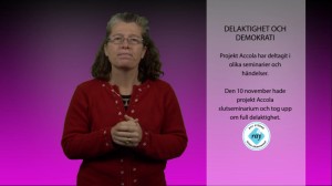 Lena Wenman - Projekt accola information november om delaktighet och demokrati