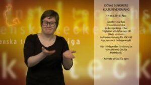 Dövas seniorers 18:e kulturevenemang 17-19.5.2019 i Åbo - Cecilia Hanhikoski